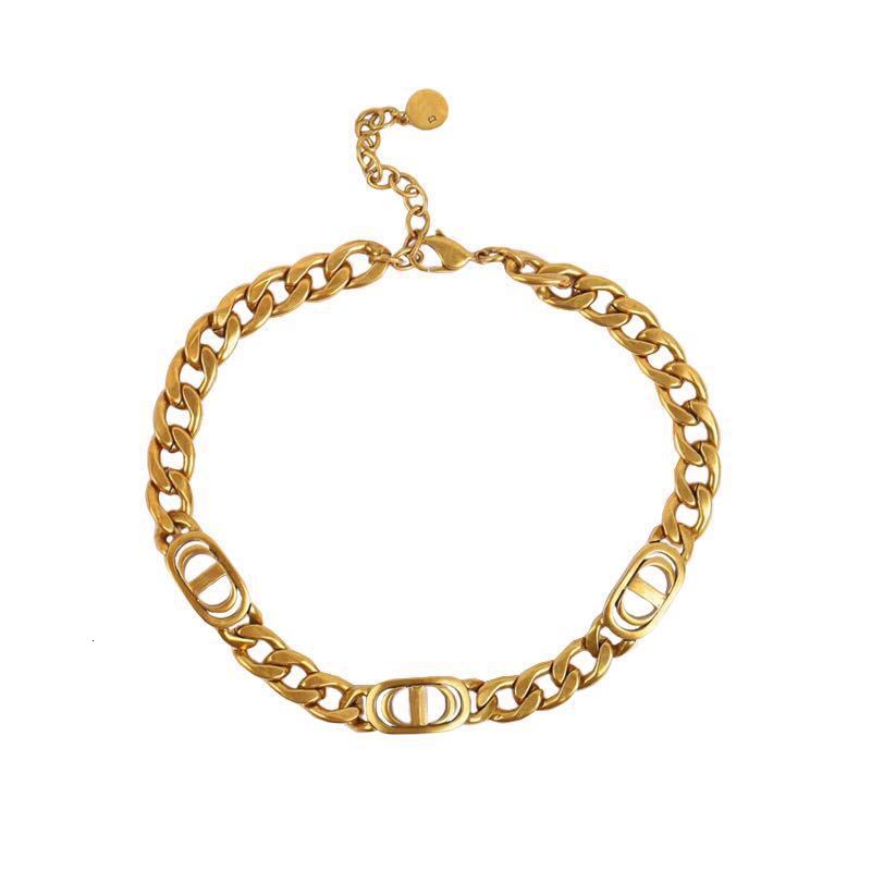 d Family / Dijia Letter Cd Thick Chain Bracelet Transfer Necklace Women's Gold Nude Color Protection Collar, Silver
d Family / Dijia Letter Cd Thick Chain Bracelet Transfer Necklace Women's Gold Nude Color Protection Collar, Silver