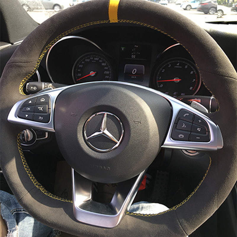 DIY custom suede leather hand-sewn special steering wheel cover For Benz glc 260 c200l C Class E e300l gla cla car Accessories
DIY custom suede leather hand-sewn special steering wheel cover For Benz glc 260 c200l C Class E e300l gla cla car Accessories