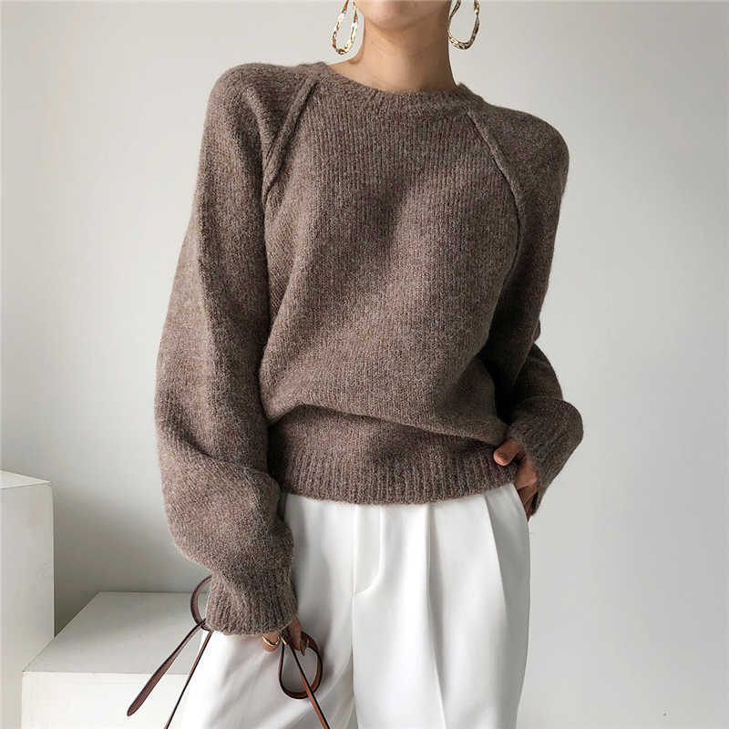 Colorfaith Spring Winter Women Sweater Knitted Oversize Wild Fashionable Warm Vintage Femininas Pullovers Tops SW921 210918