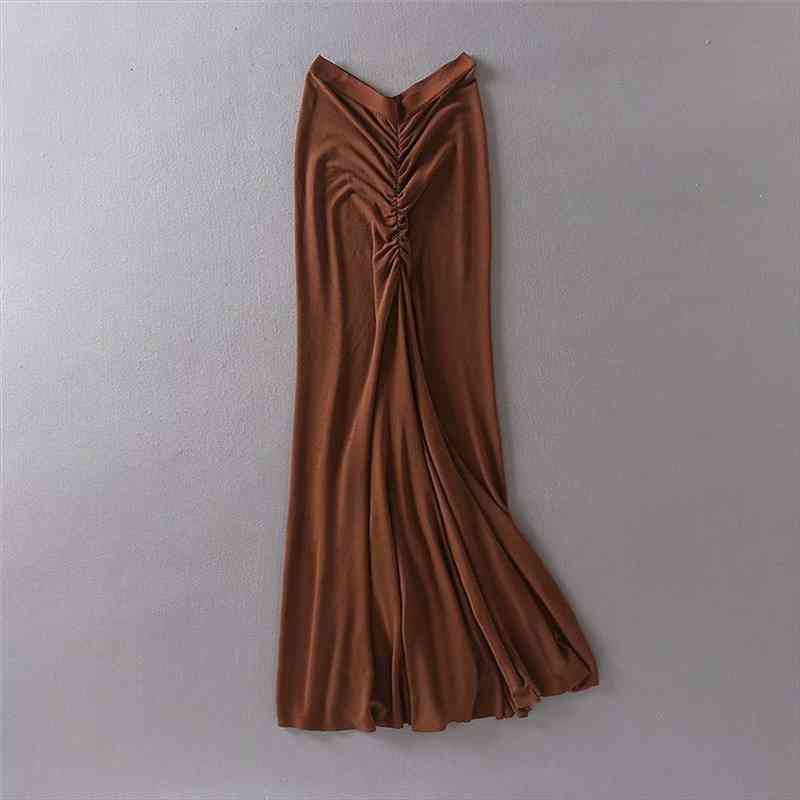 spring summer street fashion solid color elastic waist front and back pleated thin section was thin high waist skirt women, Black
spring summer street fashion solid color elastic waist front and back pleated thin section was thin high waist skirt women, Black