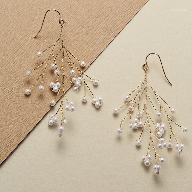 Twisted Branch With Pearl Accents Dangle Earrings Unique Copper Wire Gold Color Tree Imitation Handmade Jewelry & Chandelier, Silver
Twisted Branch With Pearl Accents Dangle Earrings Unique Copper Wire Gold Color Tree Imitation Handmade Jewelry & Chandelier, Silver