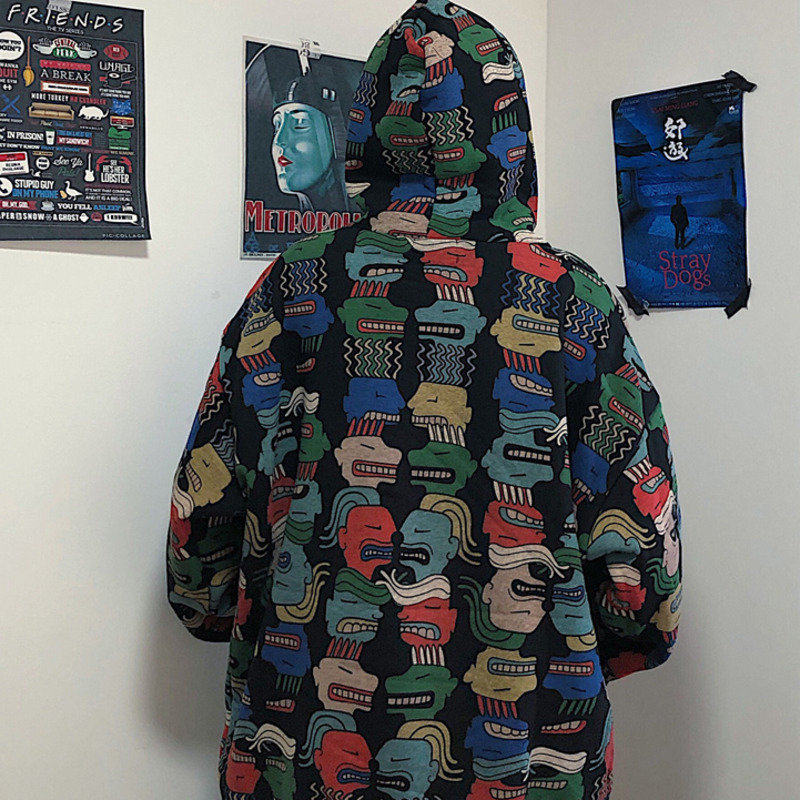 Print Sweatshirt Women Hoodies Oversized Hoodie Harajuku Kpop Hood Hooded Woman Loose Bf Student Coat Sudadera Mujer Streetwear 201211