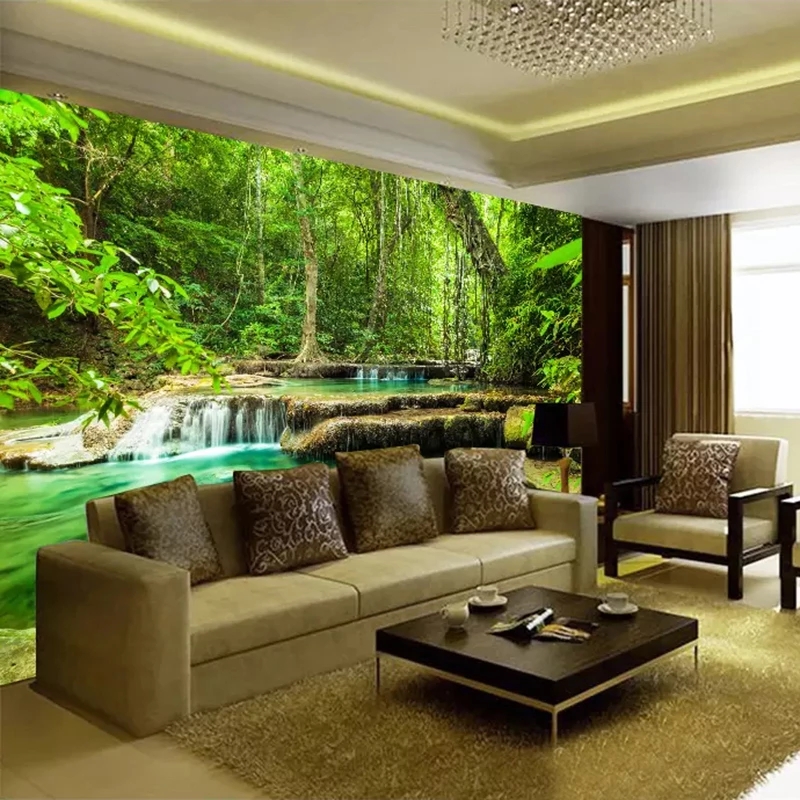 Custom 3D Photo Wallpaper Green Forest Scenery Large Wall Painting Living Room Bedroom Background Wall Waterproof