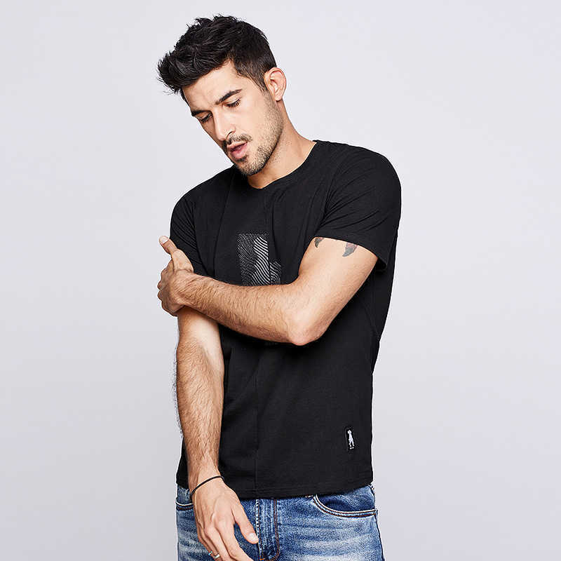 KUEGOU Cotton Men's T-shirt summer tshirts men embroidery fashion extension short sleeve t shirt top plus size LT-1776 210629