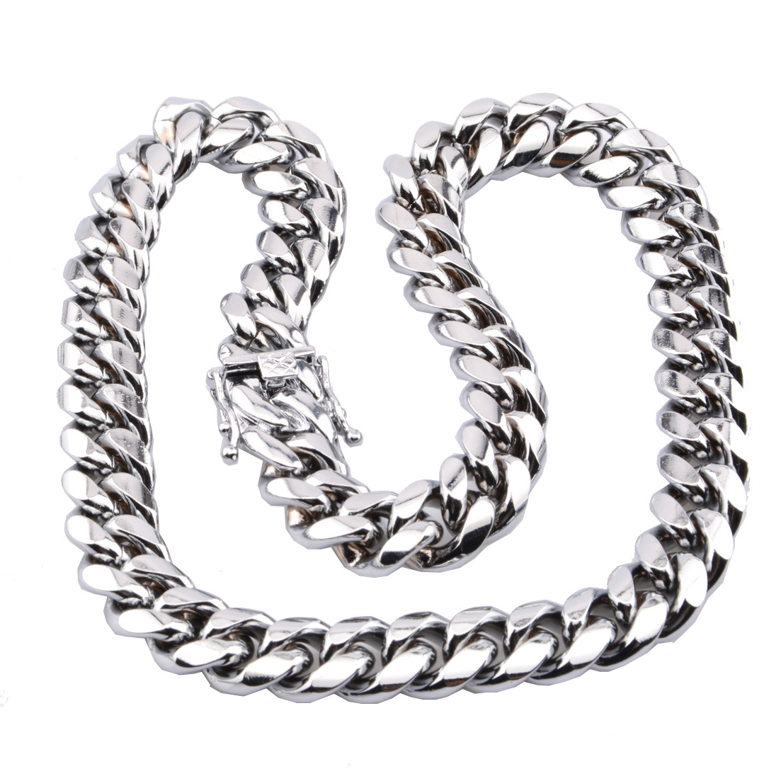 High Quality Miami Cuban k Chain Necklace Men Hip Hop Gold Sier Necklaces Stainless Steel Jewelry