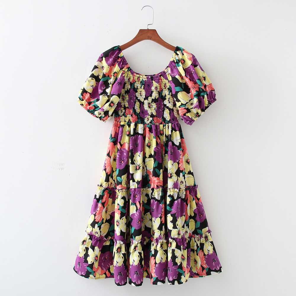 Women Summer Dress Arrival Short Sleeve Slash Neck Modern Lady Shirred Bust Sundress 210602, As photo
Women Summer Dress Arrival Short Sleeve Slash Neck Modern Lady Shirred Bust Sundress 210602, As photo