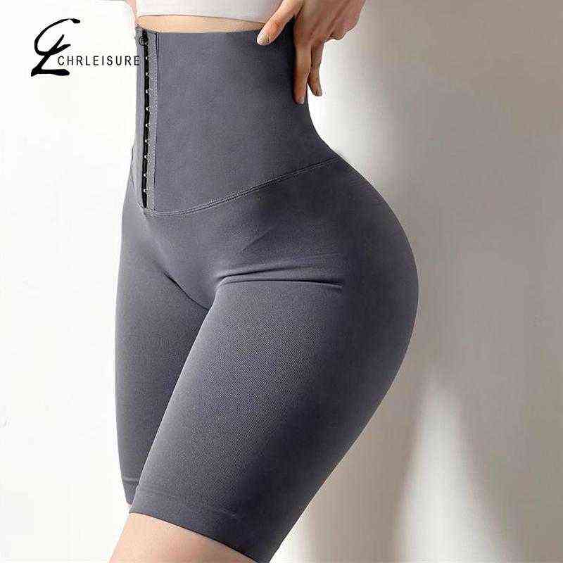 CHRLEISURE High Waist Short Leggings Women Solid Fitness Pants Casual Sports Skinny Leggins 211204