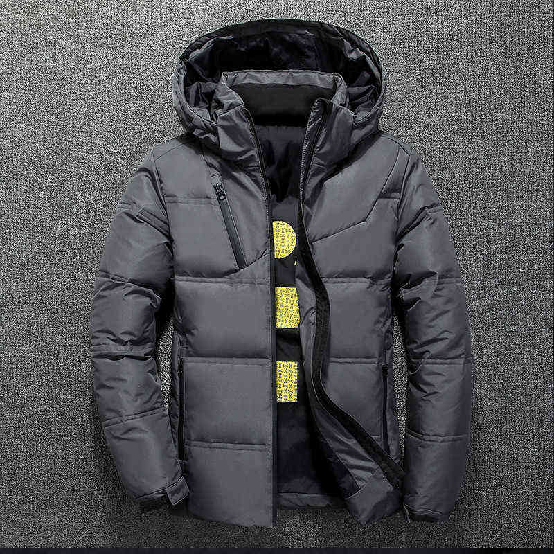 Men Jacket Coat Winter Warm Casual Autumn Stand Collar Puffer Thick Hat White Duck Parka Male Men's WinterDown Jacket with Hood 211104