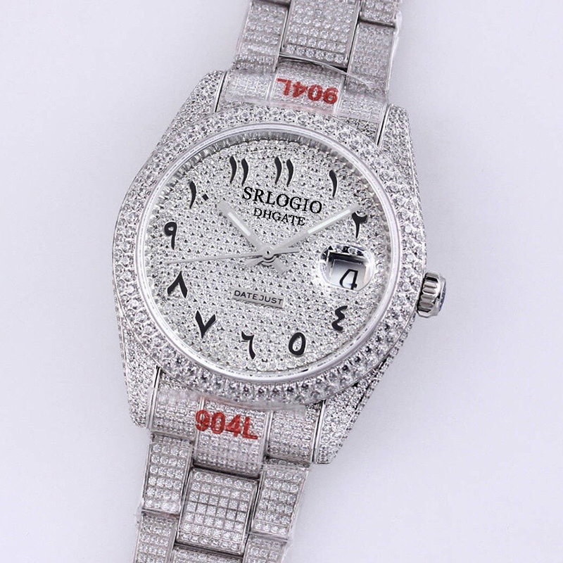 Full Diamonds Mens Watch 40.6mm Automatic Mechanical Watches Diamond Bezel Waterproof Sapphire WristWatches Fashion Modern Wrist, Silver
Full Diamonds Mens Watch 40.6mm Automatic Mechanical Watches Diamond Bezel Waterproof Sapphire WristWatches Fashion Modern Wrist, Silver