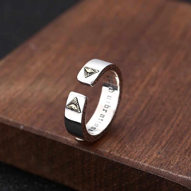 High quality Personalized 925 sterling silver adjustable rings American European antique silver handmade vintage designer luxury jewelry