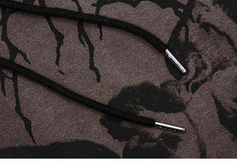 Hip Hop Streetwear Hoodie Angel Print Jacket Harajuku Cotton Fleece Jacket Hanban Jacket Oversized Zip Sweatshirt Y2K clothing 220110