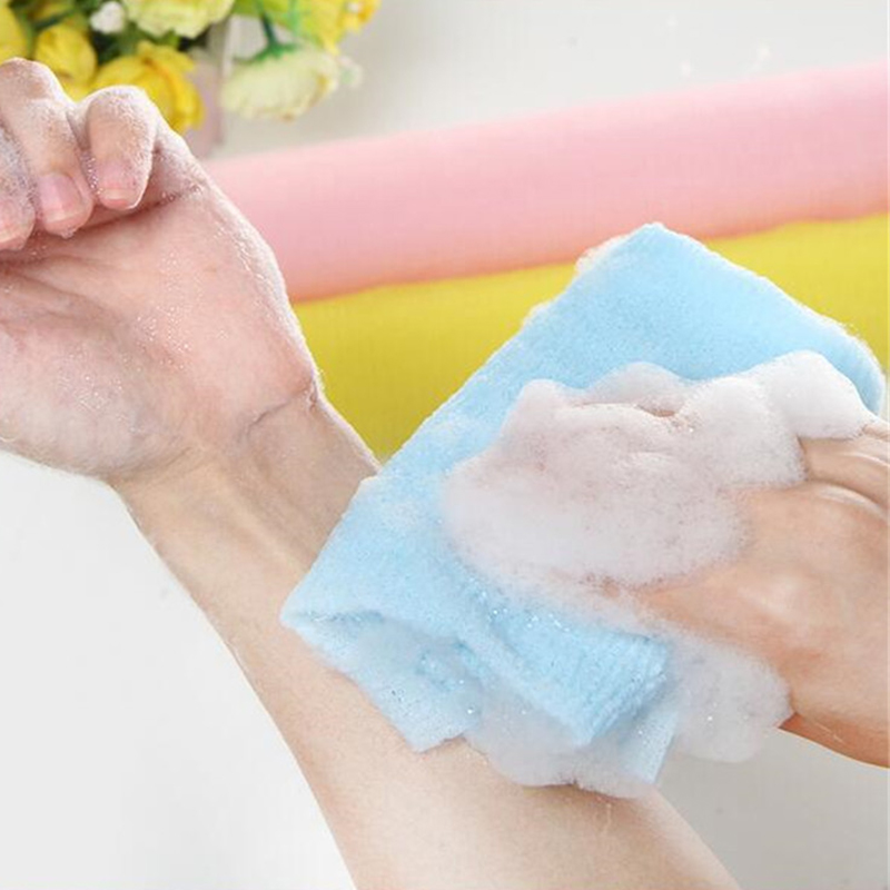 30*90cm Salux Nylon Japanese Exfoliating Beauty Skin Shower Wash Cloth Towel Back Scrub Bath Brushes lti Colors Free DHL WX9-440 Free shipping