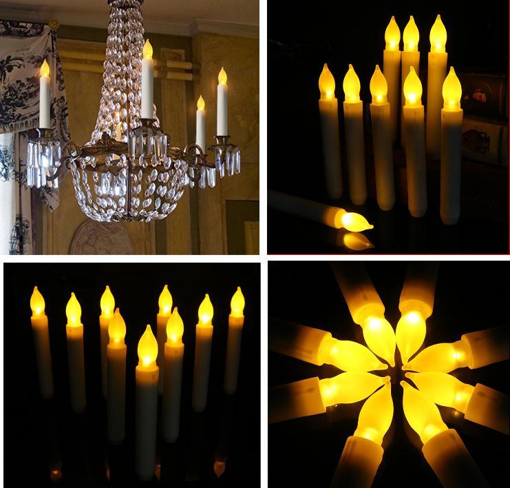 Led Light Cone Candles Electronic Taper Candle Battery Operated Flameless For Wedding Birthday Party Decorations Wholesale