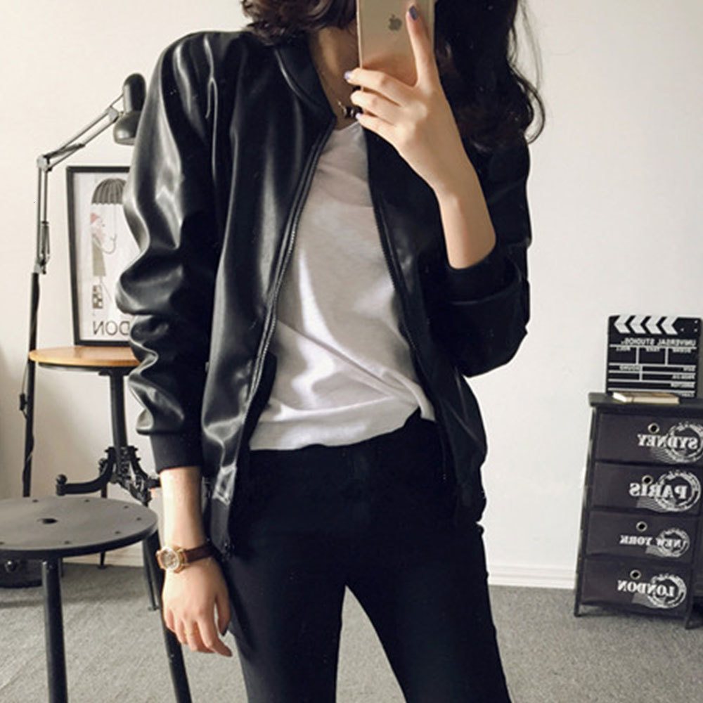 2021 New Women Loose Pu Faux Leather Korean Zipper Bomber Coat Autumn Black Moto Biker Jacket Plus Size Outwear 7jjg
2021 New Women Loose Pu Faux Leather Korean Zipper Bomber Coat Autumn Black Moto Biker Jacket Plus Size Outwear 7jjg
