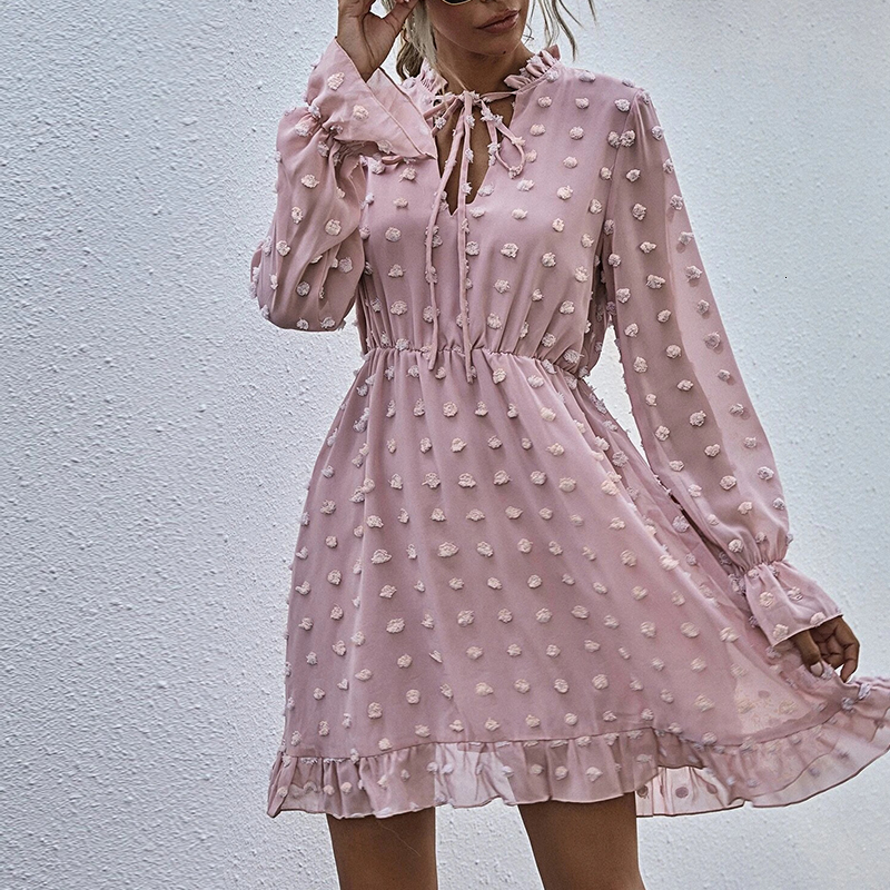 2021 New Women Spring Pompom Ruffle Casual Flare Sleeve Lace Up a Line Solid Female Chic Slim Street Office Midi Vestidos Vrc1, Black 
2021 New Women Spring Pompom Ruffle Casual Flare Sleeve Lace Up a Line Solid Female Chic Slim Street Office Midi Vestidos Vrc1, Black
