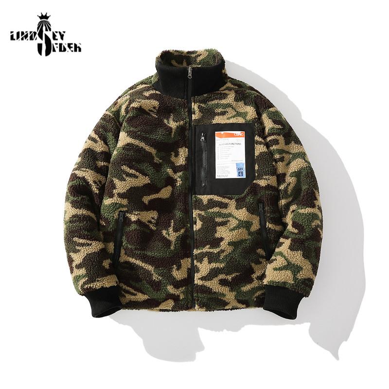 Men's Down & Parkas Lindsey Seader 2021 Hip Hop Reversible Jacket Parka Colorful Camouflage Streetwear Men Harajuku Windbreaker Fleece Winte