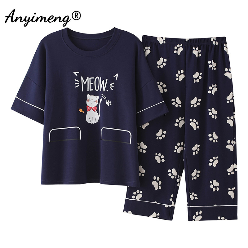 Plus Size 2 Piece Set Women 4xl 5xl Summer Sleepwear Cotton Loose Size Cartoon Printing Pijamas Womans Big Size Home Clothing, As shown
Plus Size 2 Piece Set Women 4xl 5xl Summer Sleepwear Cotton Loose Size Cartoon Printing Pijamas Womans Big Size Home Clothing, As shown