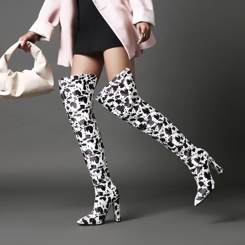 Boots Women Over The Knee Black Brown Zebra Print Microfiber Short Plush Winter Long Pointed Toe Square Heel Shoes
Boots Women Over The Knee Black Brown Zebra Print Microfiber Short Plush Winter Long Pointed Toe Square Heel Shoes