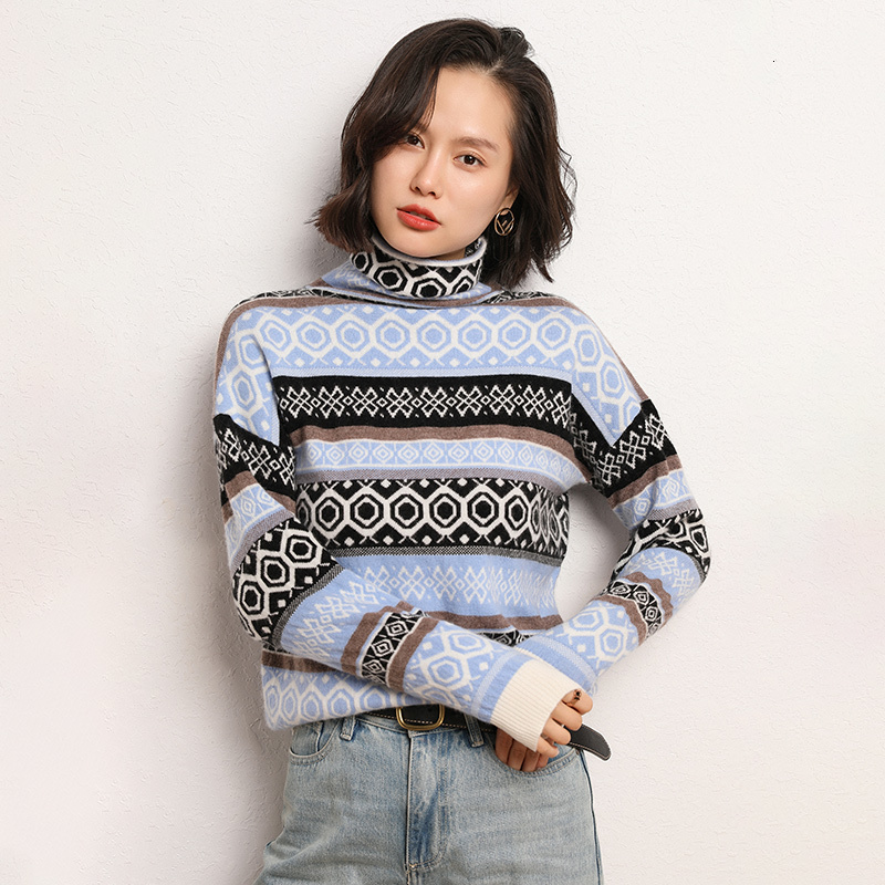 2021 New Women's Autumn Winter Pullover Warm 100% Cashmere Female Jumper Long Sleeve Women Sweater Turtleneck Thickening Knitting Zitk, Light blue
2021 New Women's Autumn Winter Pullover Warm 100% Cashmere Female Jumper Long Sleeve Women Sweater Turtleneck Thickening Knitting Zitk, Light blue