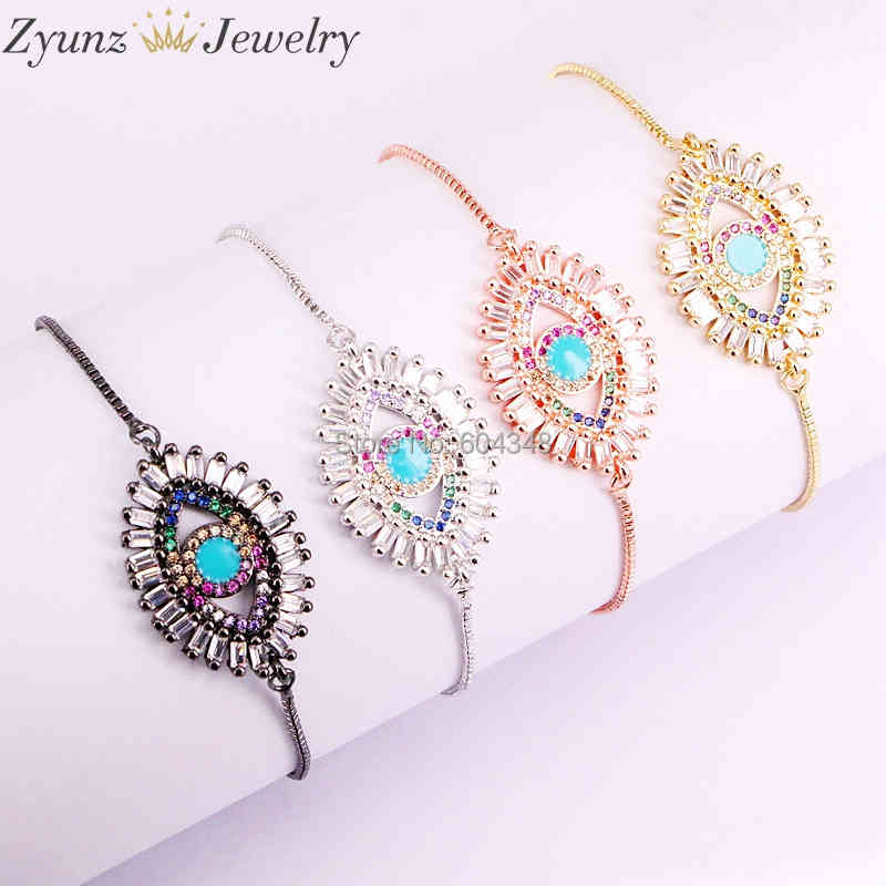 10PCS ZYZ333-5458 Turkish Style Micro pave zircon Bracelet, CZ Eye charm adjustable chain slide bracelets for women
10PCS ZYZ333-5458 Turkish Style Micro pave zircon Bracelet, CZ Eye charm adjustable chain slide bracelets for women