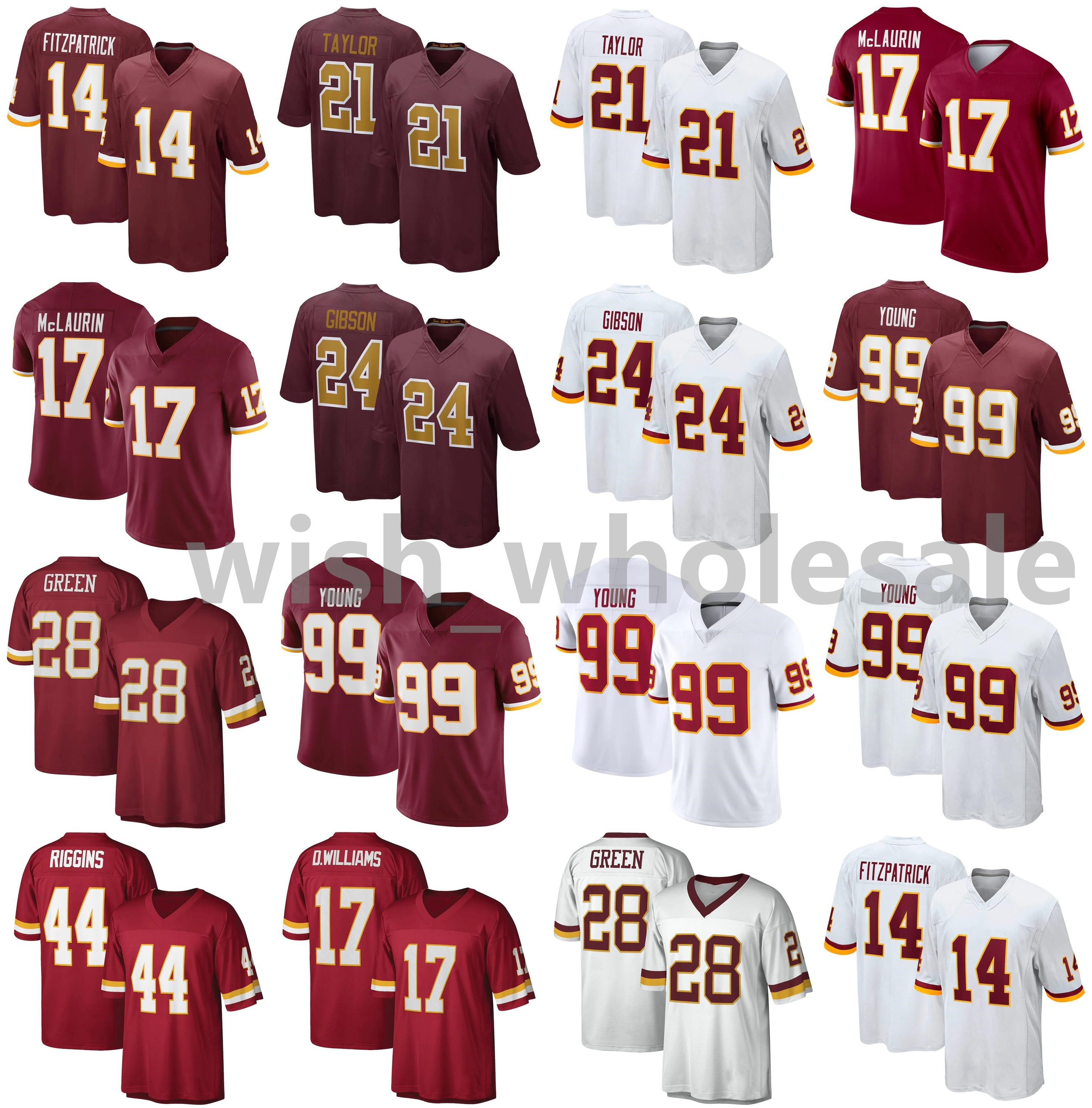 2021 American Football Jerseys Chase 99 Young Jersey Antonio 24 Gibson Darrell 28 Green Doug 17 Williams John 44 Riggins Stitched Size S-XXXL, As photo
2021 American Football Jerseys Chase 99 Young Jersey Antonio 24 Gibson Darrell 28 Green Doug 17 Williams John 44 Riggins Stitched Size S-XXXL, As photo