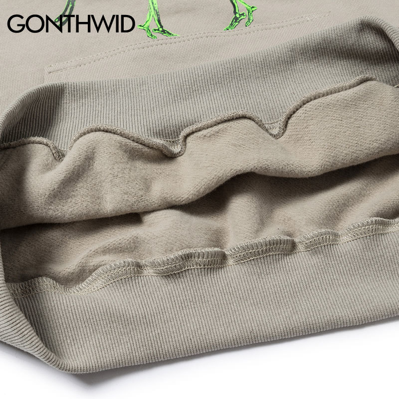 GONTHWID Hip Hop Butterfly Skull Prayer Print Hooded Sweatshirts Hoodies Streetwear Men Hipster Casual Punk Rock Pullover Tops 201020