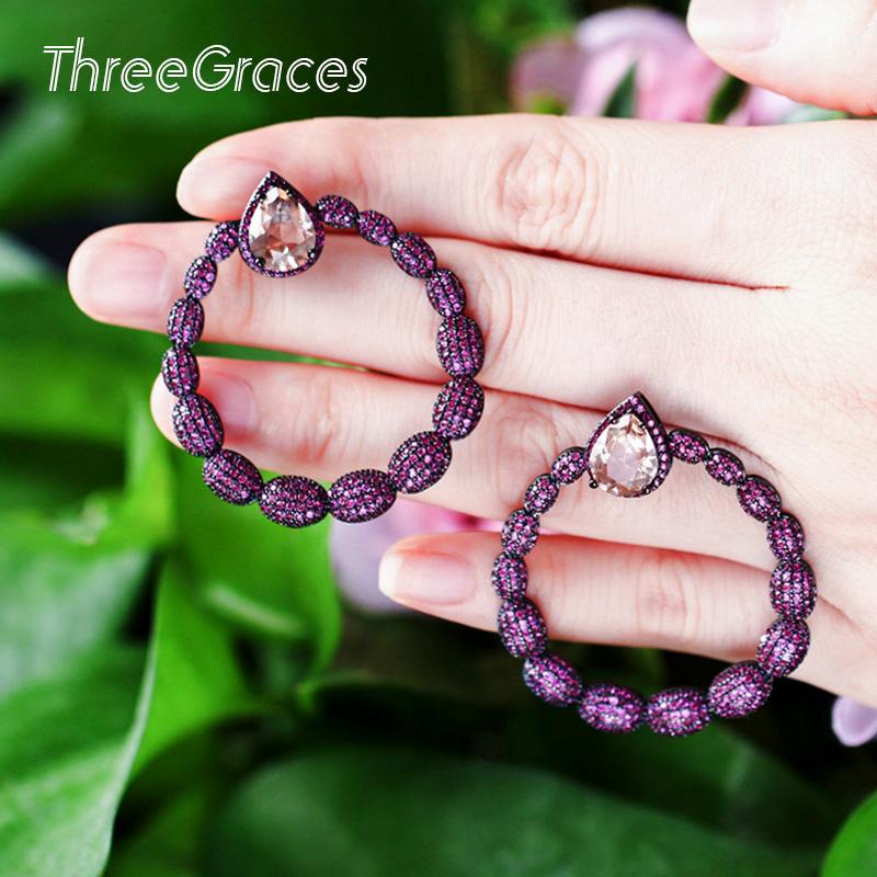 Dangle & Chandelier ThreeGraces Luxury Big Round Circle Micro Pave Cubic Zircon Pink Crystal Black Glod Drop Earrings Women Party Jewelry ER, Silver
Dangle & Chandelier ThreeGraces Luxury Big Round Circle Micro Pave Cubic Zircon Pink Crystal Black Glod Drop Earrings Women Party Jewelry ER, Silver