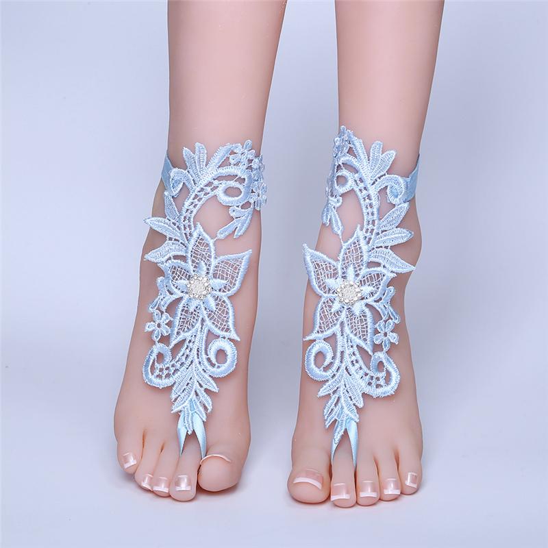 Anklets Bridal Summer Crochet Barefoot Sandals Lace Wedding Prom Party Ankle-Length Women Bare Feet For Beach, Red;blue
Anklets Bridal Summer Crochet Barefoot Sandals Lace Wedding Prom Party Ankle-Length Women Bare Feet For Beach, Red;blue