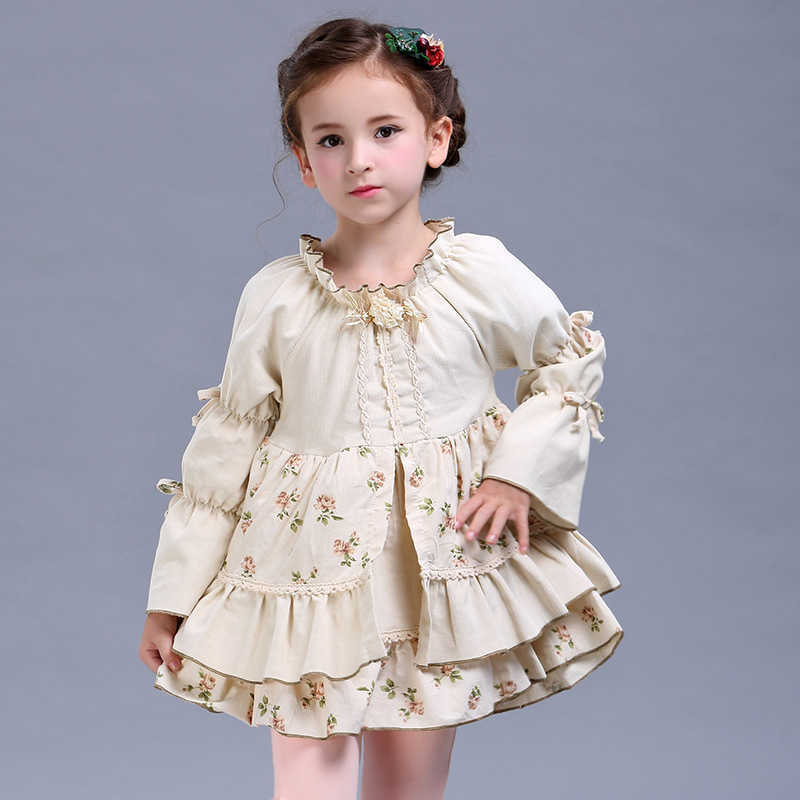Spanish Kids Dresses Baby Girl Vintage Dress Children Long Sleeve Lolita Ball Gown Birthday Party Eid Clothes 210615, Beige
Spanish Kids Dresses Baby Girl Vintage Dress Children Long Sleeve Lolita Ball Gown Birthday Party Eid Clothes 210615, Beige
