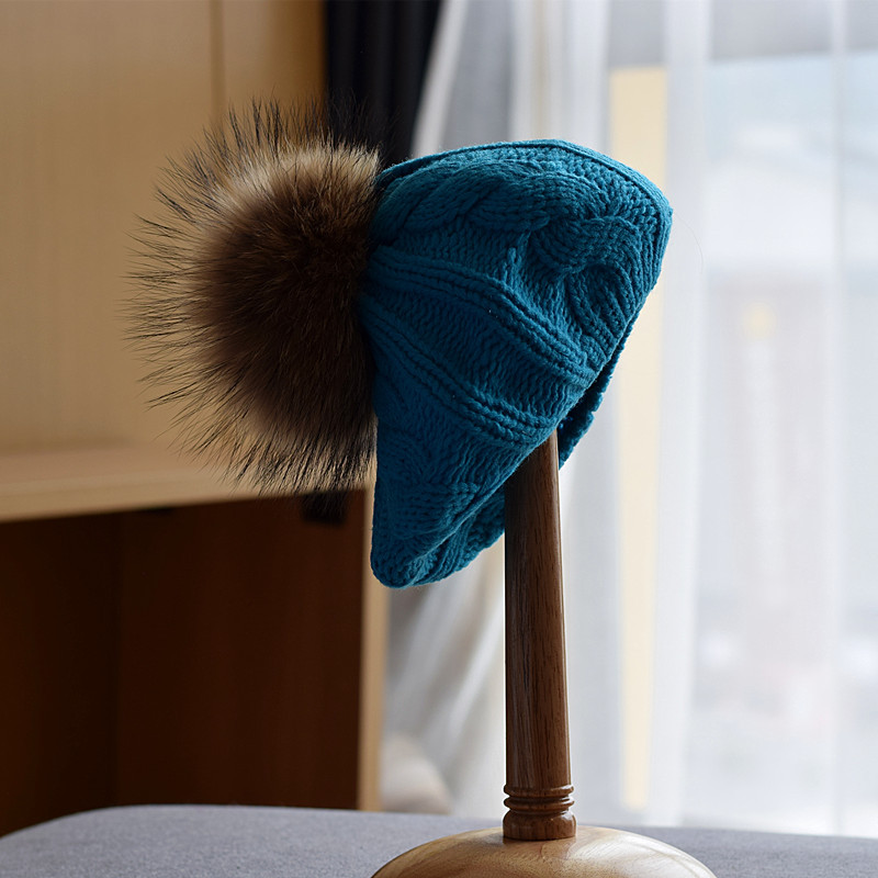 Baby Raccoon Fur Ball Cute Knitted Wool Hat Autumn and Winter Children's Warm Painter Hat, Blue;gray
Baby Raccoon Fur Ball Cute Knitted Wool Hat Autumn and Winter Children's Warm Painter Hat, Blue;gray