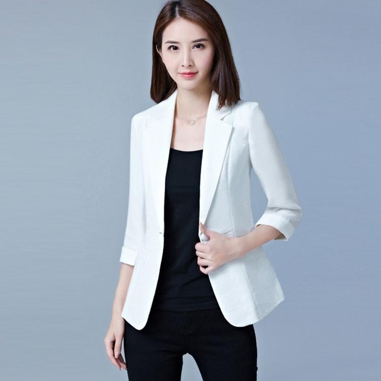 Zoulv Formal Autumn High Quality Women's Jacket White Female Office Ladies Tops Korean Fashion Blazer Feminino Plus Size 5XL