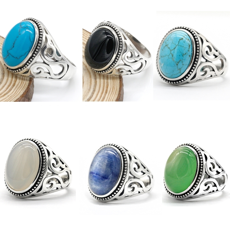 retro hollow 925 sterling silver kyanite turquoise agate stone men's punk ring high jewelry
retro hollow 925 sterling silver kyanite turquoise agate stone men's punk ring high jewelry