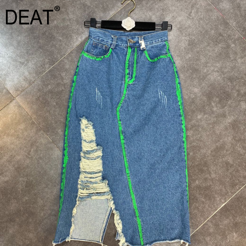 Women Split Burrs Asymmetrical Personality Denim Skirt Arrivals Elastic Waist Fashion Spring Summer 11D367 210525, Figure color
Women Split Burrs Asymmetrical Personality Denim Skirt Arrivals Elastic Waist Fashion Spring Summer 11D367 210525, Figure color