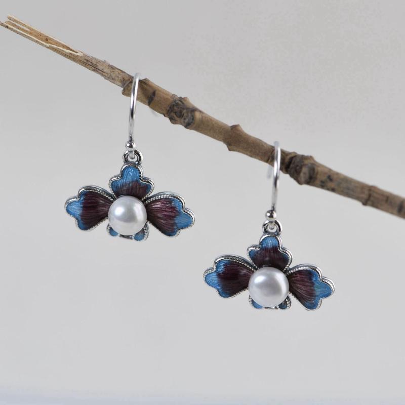 Dangle & Chandelier Original Design Cloisonne Enamel Porcelain Pearl Earrings Chinese Style Retro Unique Craft Charm Women's Silver Jewelry
Dangle & Chandelier Original Design Cloisonne Enamel Porcelain Pearl Earrings Chinese Style Retro Unique Craft Charm Women's Silver Jewelry