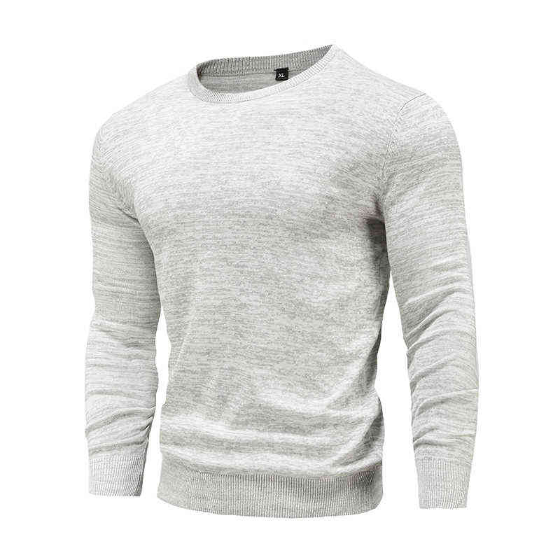 Cotton Pullover O-neck Men's Sweater Fashion Solid Color High Quality Winter Slim Sweaters Men Navy Knitwear 211221wtt