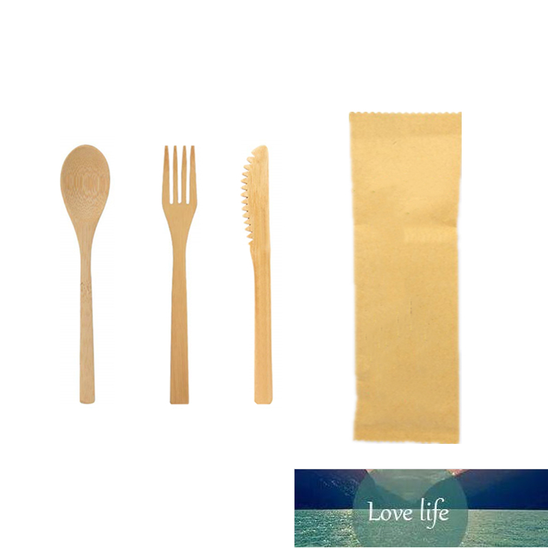 Reusable Organic Zero Waste 3-Piece BPA Free Bamboo Flatware Set Dishwasher-Safe Biodegradable Wood Cutlery Fork Spoon Knife Factory price expert desi
