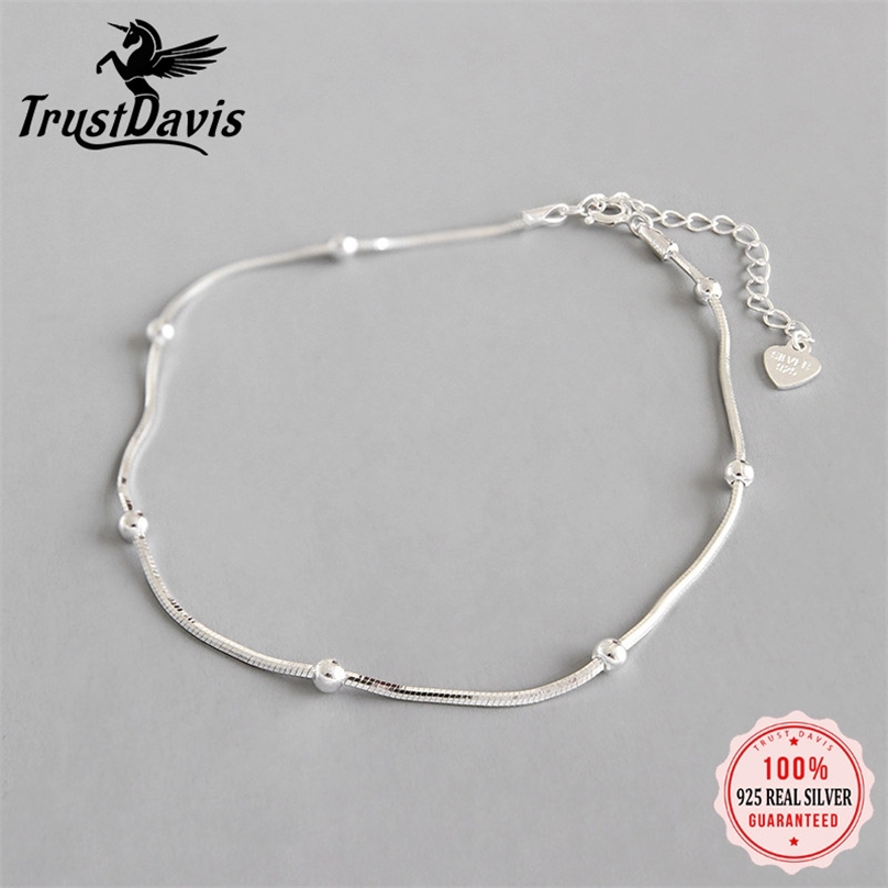 Trustdavis Genuine 925 Sterling Silver Sweet Fashion Snake Chain Bracelet Anklets For Women Jewelry Gift DS2398 211018
Trustdavis Genuine 925 Sterling Silver Sweet Fashion Snake Chain Bracelet Anklets For Women Jewelry Gift DS2398 211018