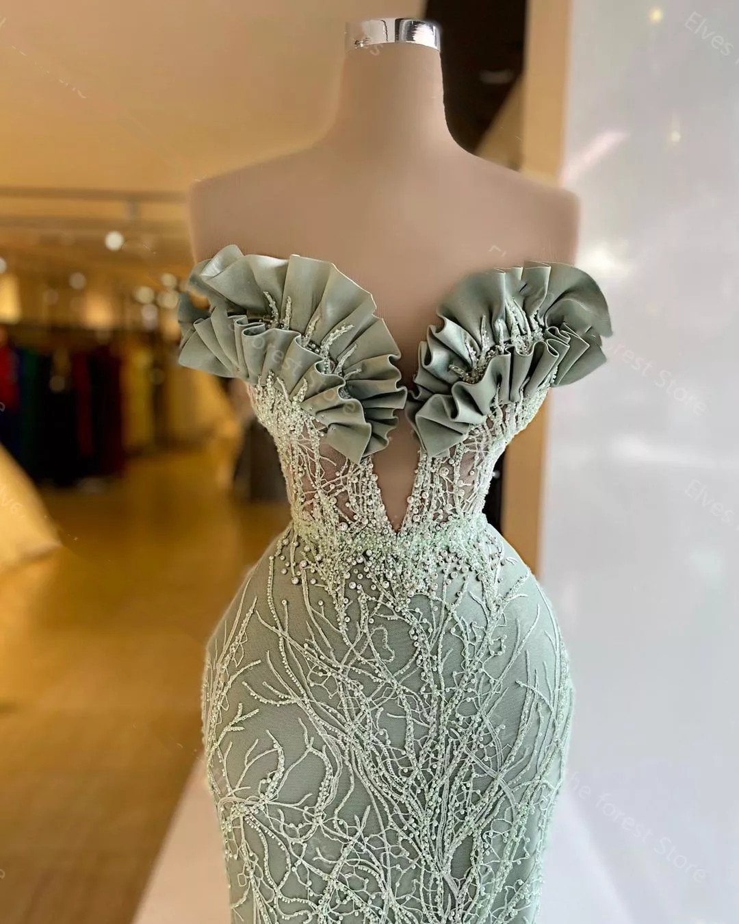 Sexy Mint Green Straight Evening Dresses Beads Sleeveless Illusion Birthday Party Prom Gowns Custom Made Plus Size 322