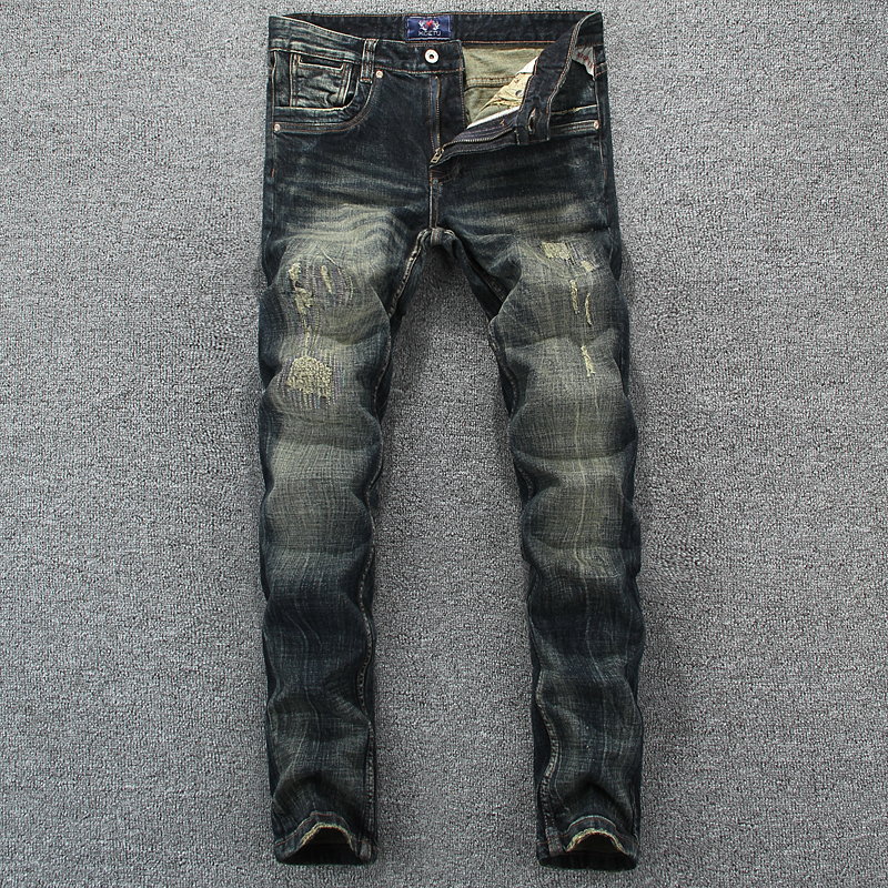 2021 New Italianos Do Vintage Cala Jeans Retro Slim Fit Bordado Rasgado De Brim Dos Homens Patchwork Calas Hip Hop Streetwear Moda Wreh, Retro dark color
2021 New Italianos Do Vintage Cala Jeans Retro Slim Fit Bordado Rasgado De Brim Dos Homens Patchwork Calas Hip Hop Streetwear Moda Wreh, Retro dark color