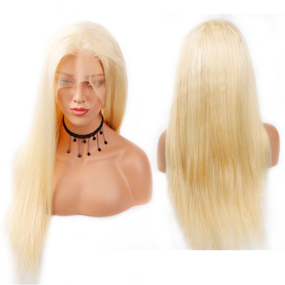 Fahion 613 Blonde Brazilian Human Hair Wigs Silky Straight Synthetic Lace Front Wig With BabyHair 150% Cosplay Daily