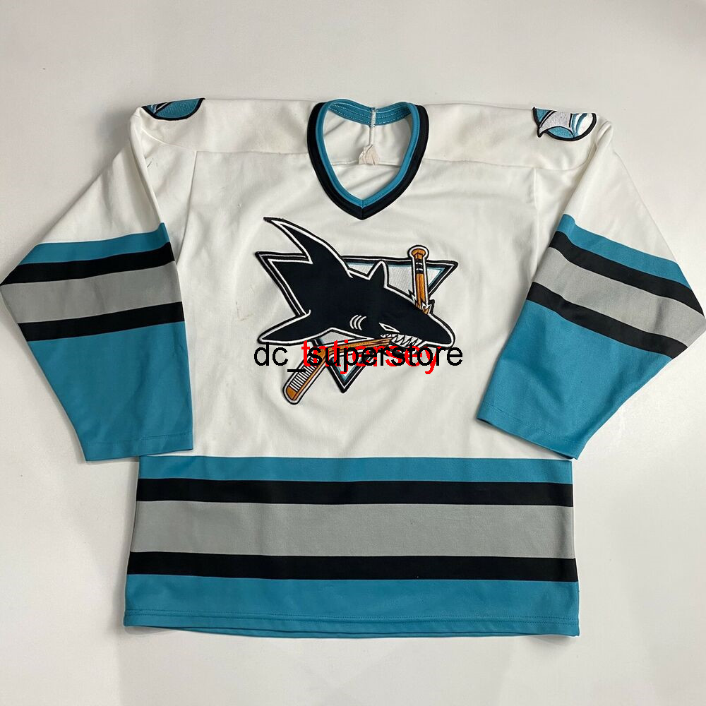 cheap custom Vintage 90s CCM San Jose Sharks Hockey Jersey Blank Stitch add any number name MEN KID HOCKEY JERSEYS -5XL, White 
cheap custom Vintage 90s CCM San Jose Sharks Hockey Jersey Blank Stitch add any number name MEN KID HOCKEY JERSEYS -5XL, White