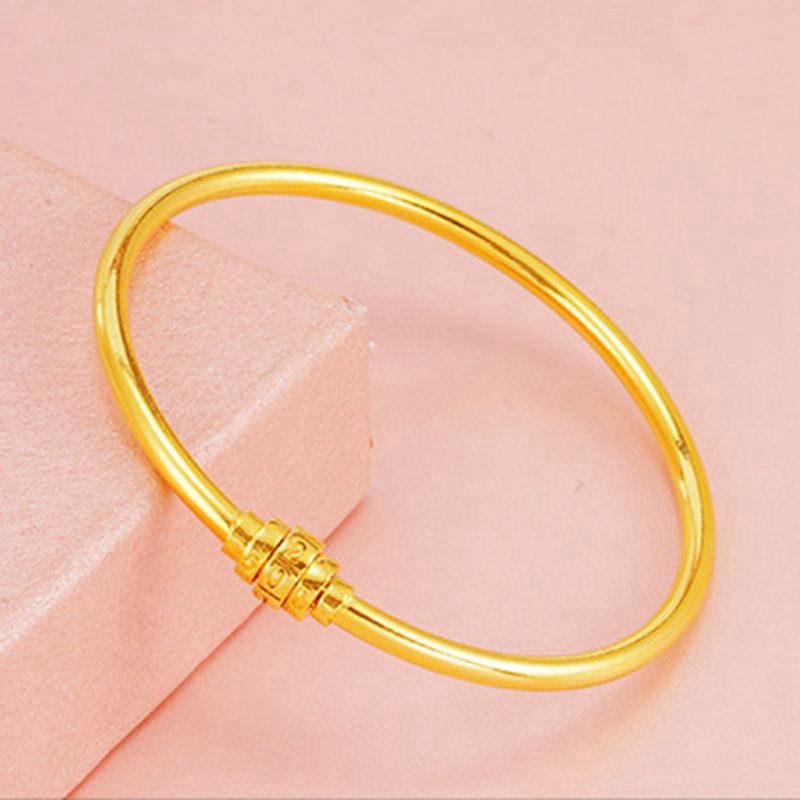 Fashion Thin Bangle 18k Yellow Gold Filled Simple Style Women Bracelet Romantic Jewelry Gift