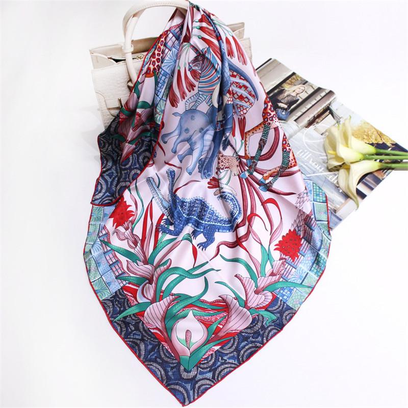 Scarves POBING 100% Natural Twill Silk Scarf Women Animals Print Square Wraps Hand Rolled Foulards Bandana Curled Hijabs 90CM
Scarves POBING 100% Natural Twill Silk Scarf Women Animals Print Square Wraps Hand Rolled Foulards Bandana Curled Hijabs 90CM