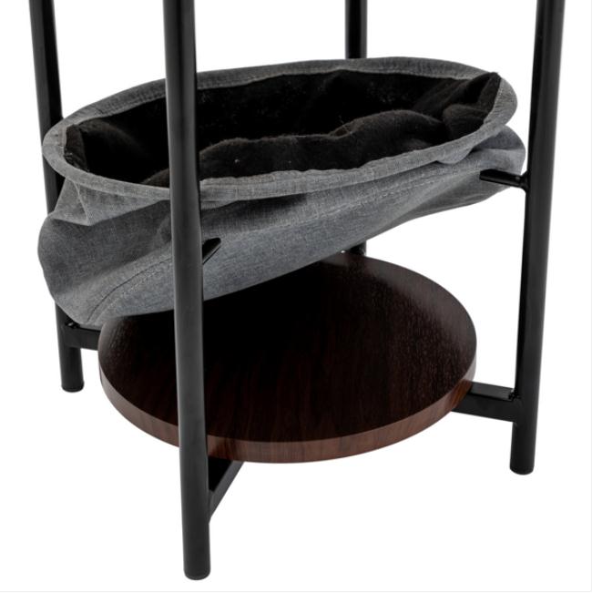 2022 Boxes & Bins MDF Double-layer Round Tea Table with Storage Gray