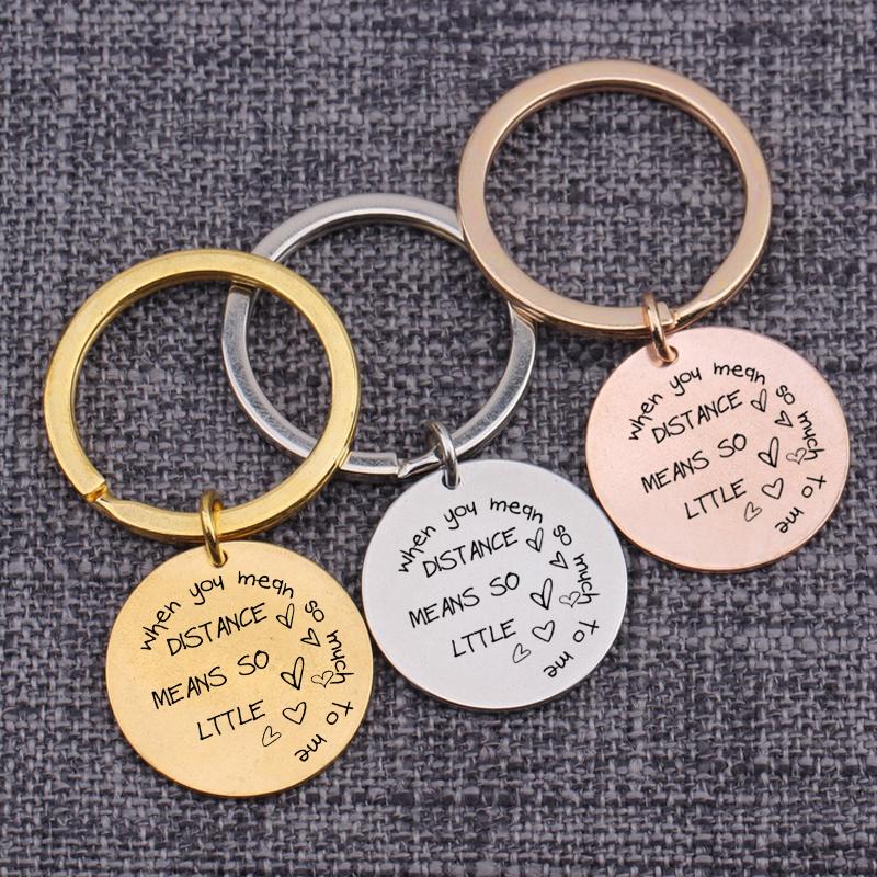 Keychains The Distance Love Gift Key Ring Memorized Pendant Tag Lover Couple Bag Charm Jewelry Keychain When You Mean So Much To Me
Keychains The Distance Love Gift Key Ring Memorized Pendant Tag Lover Couple Bag Charm Jewelry Keychain When You Mean So Much To Me