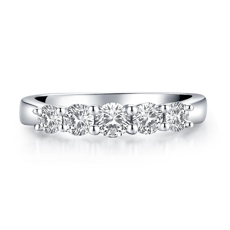 Cluster Rings JoyceJelly Trendy 925 Solid Silver Women Ring For Wedding Jewelry 5 Round Created Mossanites Fine Party Gifts Wholes