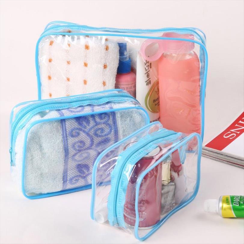 pvc transparent clear travel cosmetic bag makeup organizer wash pouch toiletry case s m l