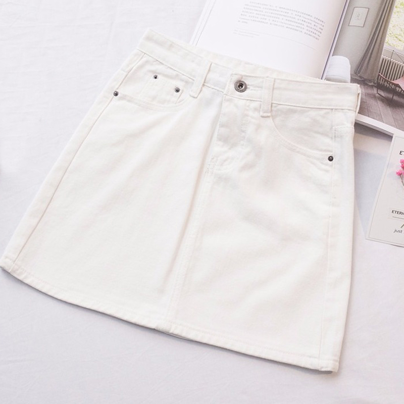Zoki High Waist Women Denim Skirt Sexy Fashion Summer Korean Girls Jeans Mini Skirt Plus Size Cotton Ladies Short Skirt 210306