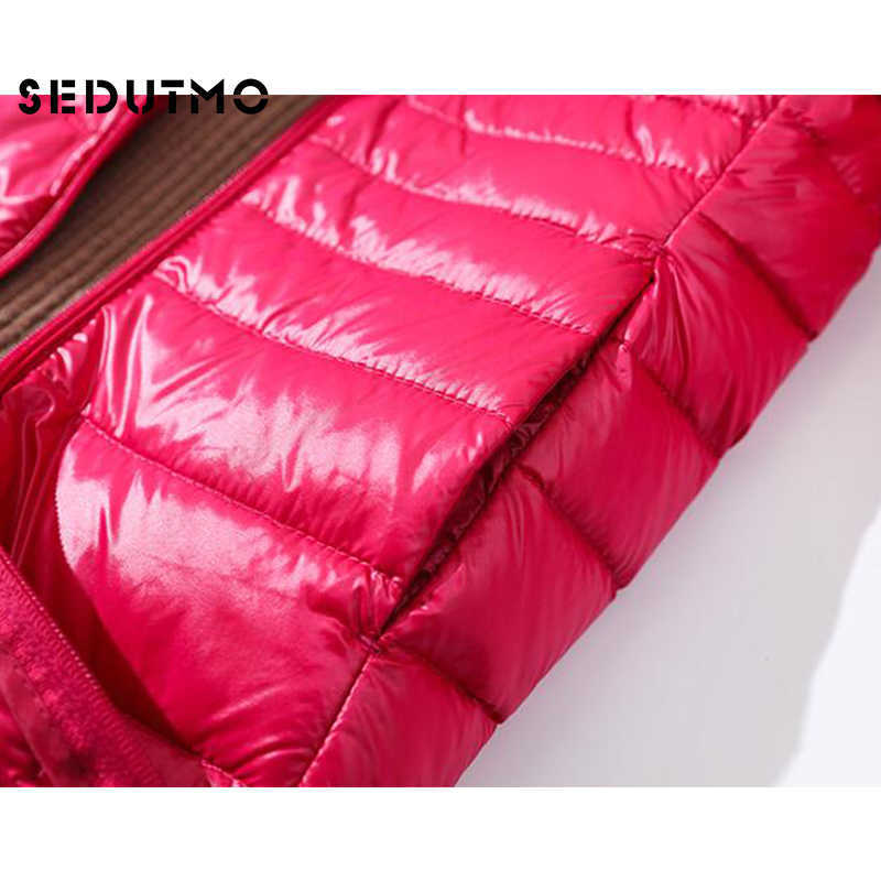 SEDUTMO Winter Ultra Light Long Womens Down Jackets Duck Down Coat Puffer Jacket Slim Hooded Parkas ED621 210918