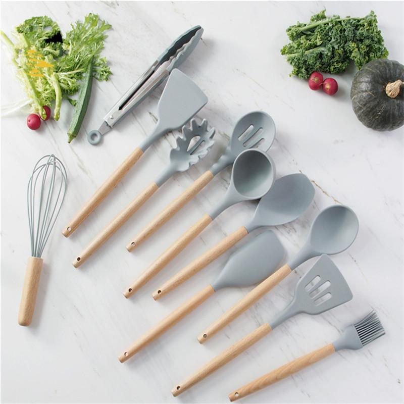 Dinnerware Sets Heat Resistant Silicone Kitchenware Cooking Utensils Set Kitchen Non-Stick Tools Accessories
Dinnerware Sets Heat Resistant Silicone Kitchenware Cooking Utensils Set Kitchen Non-Stick Tools Accessories